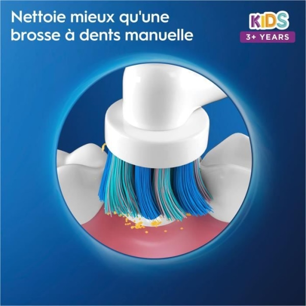 Oral-B uppladdningsbar elektrisk tandborste för barn, 1 handtag, 1 borsthuvud, 3+, skonsam borstning, fryst 2