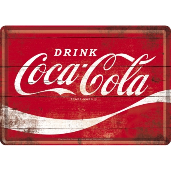 Vykort i plåt  Drink Coca Cola  Läsk Dricka