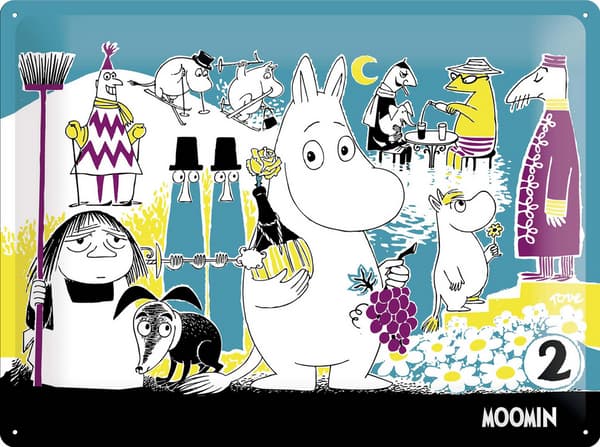 Plåtskylt retro Mumin Moomin 30*40cm - Julklapp Present