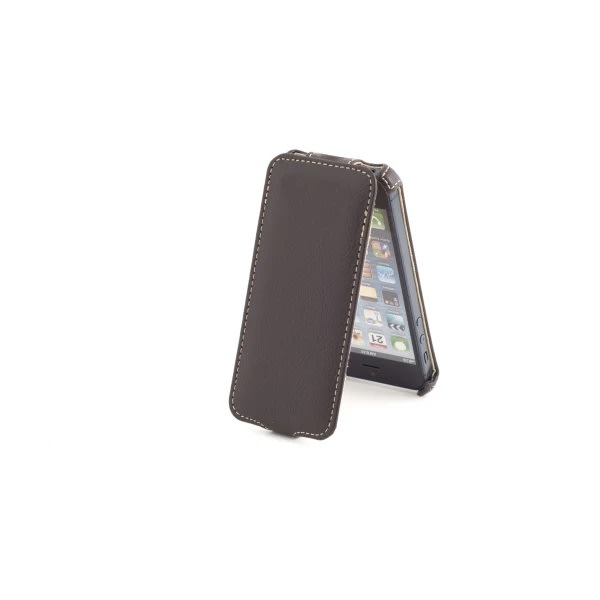 Iphone 5/5s fodral - ultraslim och snap in-funktion, äkta läder brun