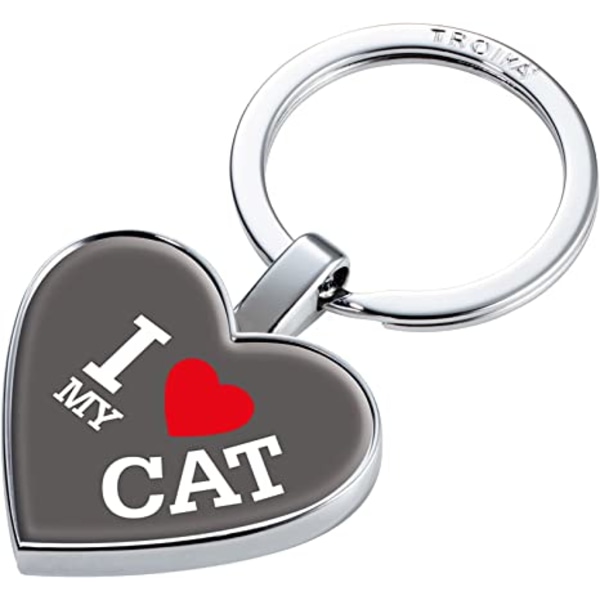 Nyckelring med Gulligt motiv - I love my cat - Katt