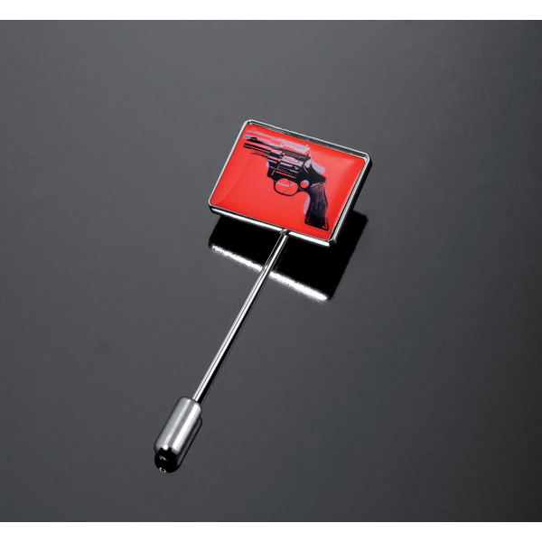 Unikt set manchettknappar och slipsnål - Andy Warhol, Pistol Julklapp present röd