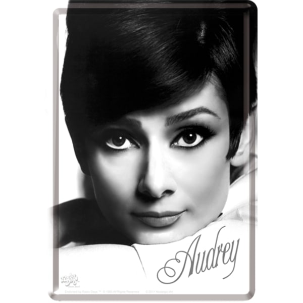 Vykort i plåt - Audrey Hepburn