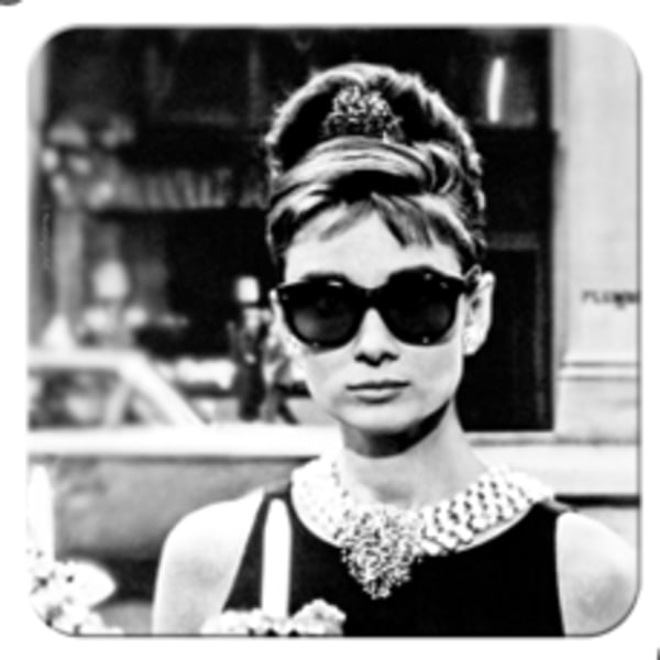 Glasunderlägg retro 2-pack 50-tal - Audrey Hepburn - Present