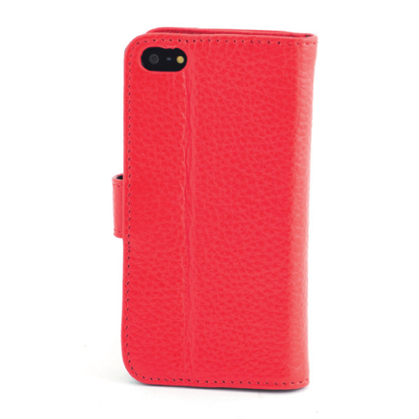 IPHONE 5 fodral / plånboksfodral i äkta läder röd 6ca3 | Röd | Fyndiq