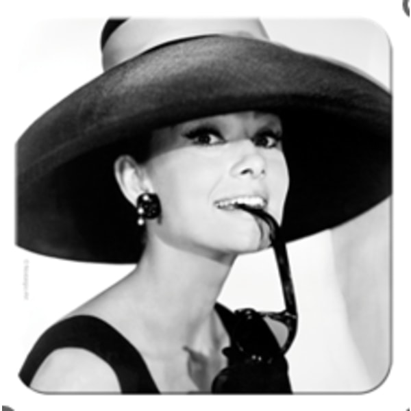 Glasunderlägg retro 2-pack 50-tal - Audrey Hepburn - Present