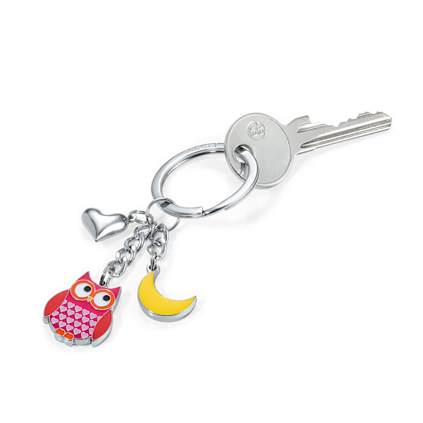 Nyckelring med 3 charms flerfärgad