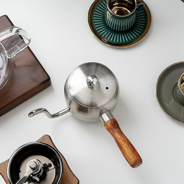304 Rustfritt Stål Japansk Håndbrygget Kaffe Kanne 500ml Svart
