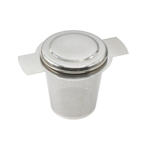 1 stk. Te-infuser i rustfrit stål med fint maskefilter til tekande, krus og kopper (sølv, håndtag) Sølv 10,3 * 8,5 * 4,7 cm Silver 10.3*8.5*4.7cm