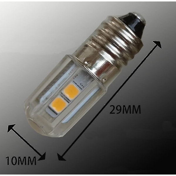 4 kpl 6V E10 LED-lamppuja 2835 kierrekannalla, 4 SMD-sirua, keltainen päivitys ajovaloihin, taskulamppu_ryy