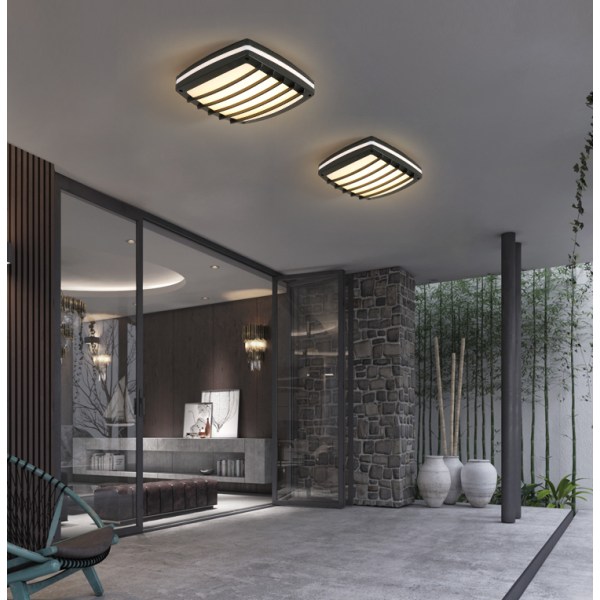 Vattentät LED-taklampa, LED-taklampa IP65 för vardagsrum, badrum, kontor, utomhusveranda och mer (18w + vitt ljus I)