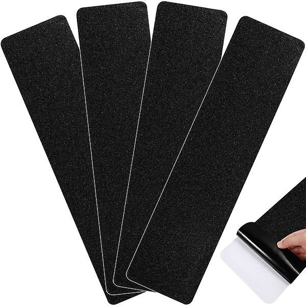 4 stk Dobbeltsidet Tape Klæbebånd Trappetrin Greb Tape Friktions Tape Klæbende Anti-Skridsikker Greb Black 61X15CM