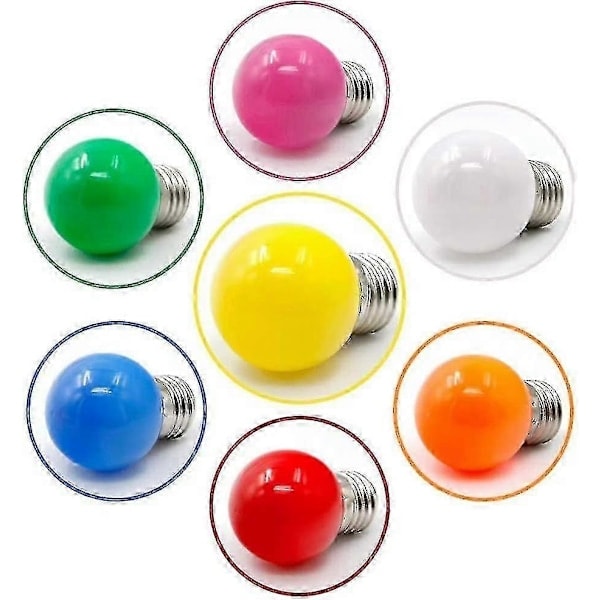 RYI)Fargede LED-lamper E27 3w30w Dekorativ og Design Lampe 240 Lumen Ac220v-240v Dekorasjonslampe Blandede Farger Rød Gul Blå Grønn - 40-pakning [energ