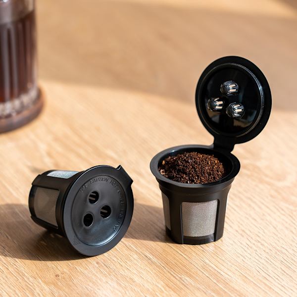 Återanvändbar K-kopp kompatibel med flödesteknik, återanvändbart kaffebryggarefilter läckagesäkert, rostfritt stål mikronät