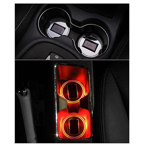 Solcellskoppmatta, Vattentät Halksäker Mugghållare Inredningsdekoration Atmosfär LED-lampa För (röd)Röd Red