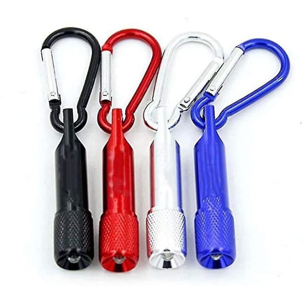 7 st Nyckelring Ficklampa, Portabel Färgglad Mini LED Ficklampa Torch Ljus Karbinhake Ficka Nyckelring Utomhus