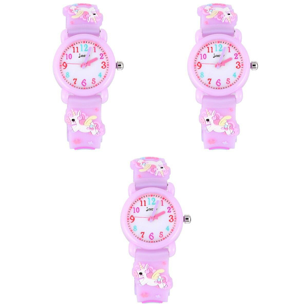 3-pack Fashion Barn- och Ungdomsur Enhörning Vattentät Kvarts Klänning Armbandsur 3-pack 20X3CM 3pcs 20X3CM