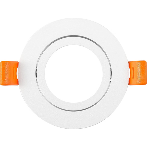 Set med 2 LED-taklampor, fyrkantig ram, justerbara monteringsfästen, utskärning 65 mm