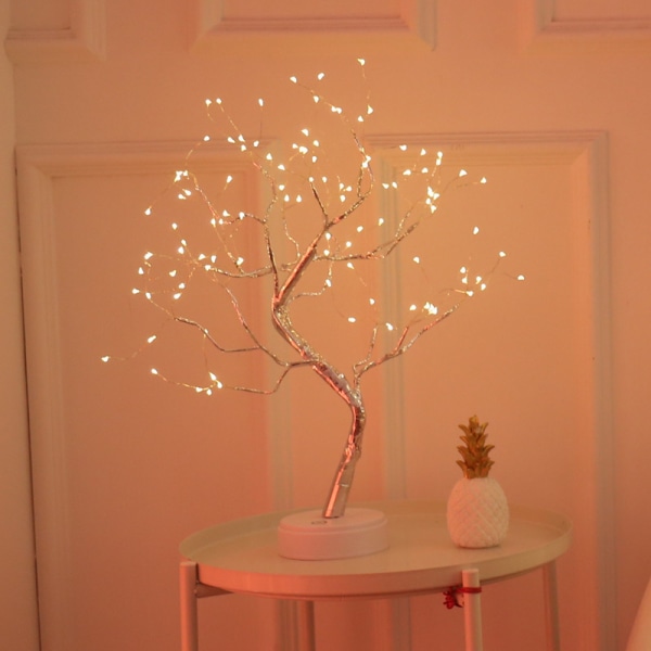 LED Firefly Tree Lights | Bonsai - soverom, bordplate, bordlampe dekorasjon | Trykk på bryter | DIY justerbare grener | Hjemmefest