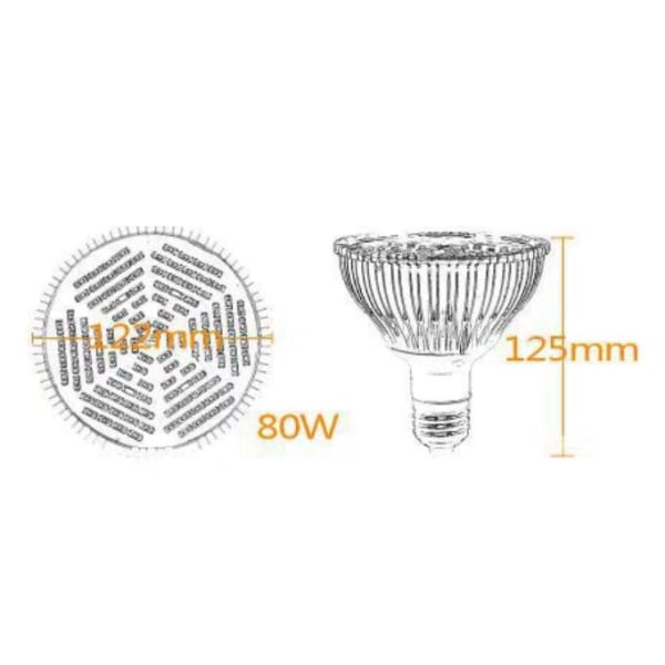 Fullspektrum LED Växtlampa 80W Växthusplantering Fullt Ljus