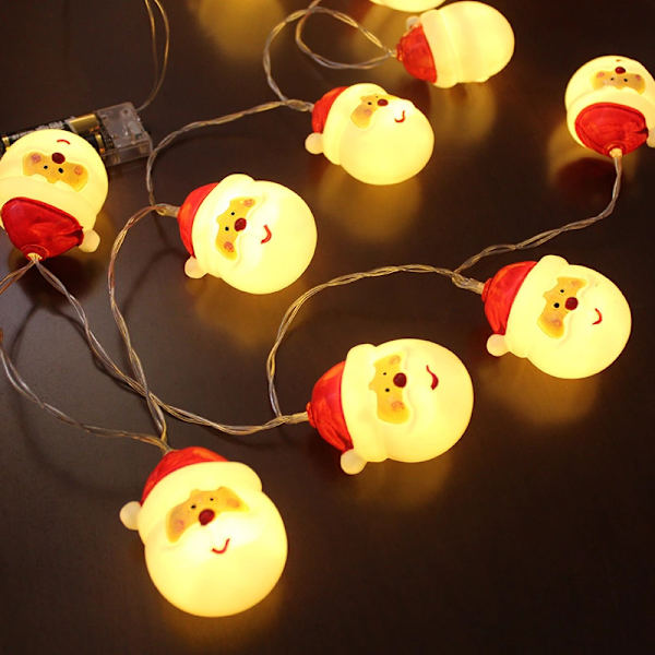 Jultomte LED-ljusslinga, 1,5 meter 10 LED-lampor, för inomhus- och utomhusdekoration