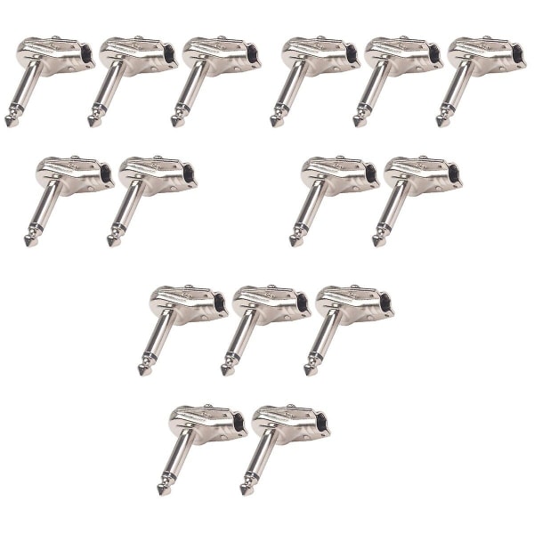 15 st 6,35 mm gränssnitt Effekt pedalkontakt Kabeladapter Jack Pedalkort Instrumentkontakt 15 pcs