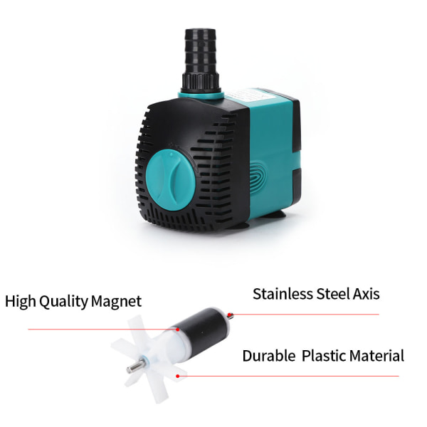 Nedsænkbar Vandpumpe 220L/H, 3W Mini Nedsænkbar Pumpe, Akvariumpumpe, Akvariecirkulerende Vandpumpe