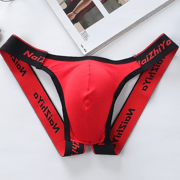 Men Jock Strap Underwear Briefs Panties Underpants Thongs2XLRed