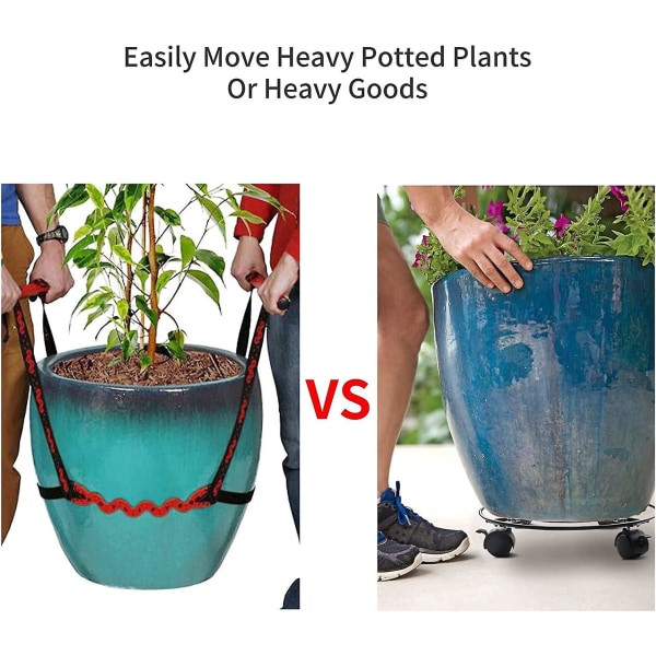 33 Rund Jern Rullende Metal Plantestativ På Hjul Til Have Blomsterpotte, Blomsterpotte, Heavy Duty Pottevogn