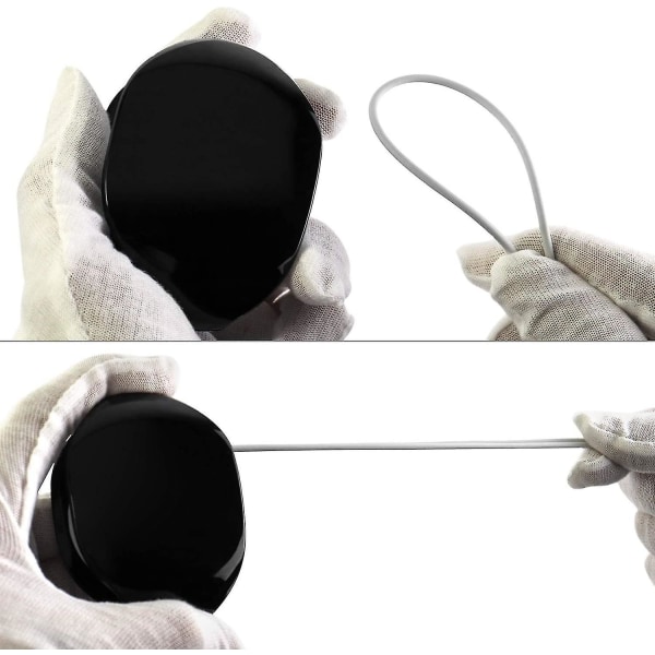 Automatisk bärbar kabelupprullare, indragbar organizer för hörlurar, USB kabel och laddningskabel (svart) (2 st)