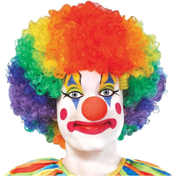 4-pack Clowndräktset - Regnbågsperuk + Clownsnäsa + Clownsväst för Halloween Cosplayfester Karnevaler Klä upp sig Rollspel Favoritföreställning