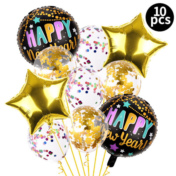 2025 Nyårsballonger Nyårsafton Partyballonger Guld Svart Gott Nytt År Ballonger för Nyårsfest Dekorationer - 40 st
