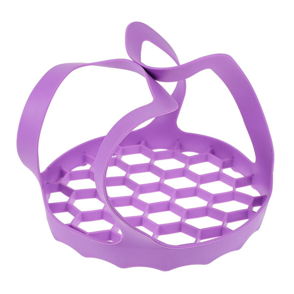 1st Multifunktionell Handhållen Ångkokare Silikon Grönsaks Korg Avloppskorg Lila 21X21X15cm Purple 21X21X15cm