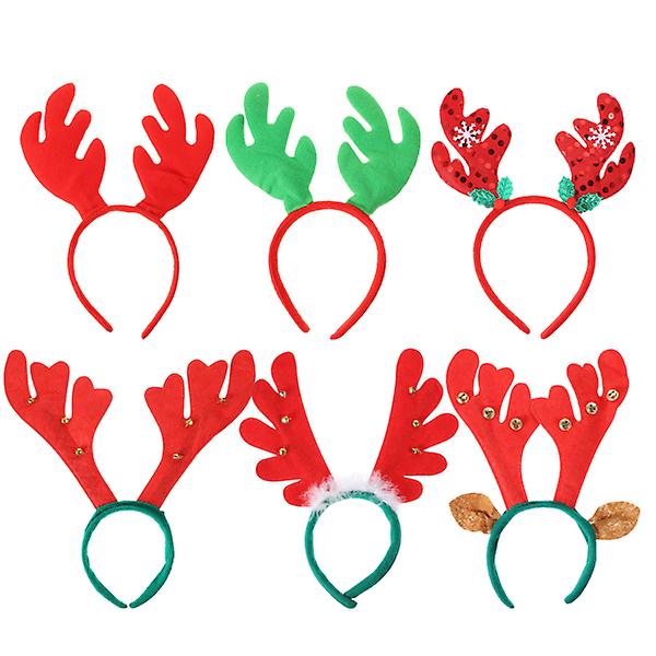 6 stk Julehårbånd Julefest Hodeplagg Hjortehode Hårtilbehør Assorterte Farger 30x22x1.3cm Assorted Color 30x22x1.3cm