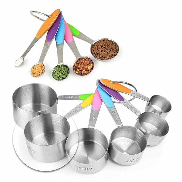 Stainless steel 10 piece measuring spoon measuring cup set with scale measuring spoon measuring spoon baking tool