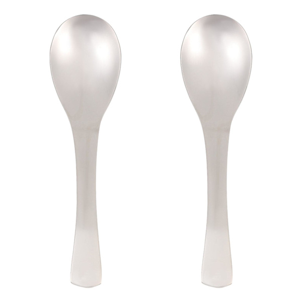 2 stk Husholdningssuppe Skjeer Rustfritt Stål Ris Skjeer Praktiske Skjeer Tykke Skjeer Sølv 13.5X3.5CM Silver 13.5X3.5CM