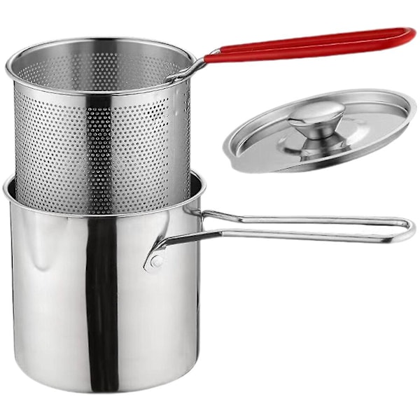 1 Sæt Rustfrit Stål Frituregryde Sæt Metal Frituregryde Og Kurve Dybfrituregryde Friturekurv Til Køkken 13x12c 13x12cm