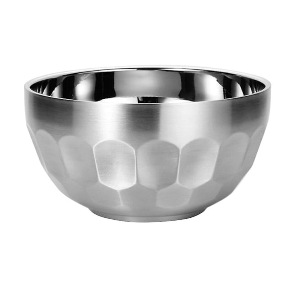 Dobbeltlags Isoleret Tykk Skål i 304 Rustfrit Stål, Madskål, Salatskål (sølv 12,9 cm)Sølv 15,9 * 15,9 CM Silver 15.9*15.9CM