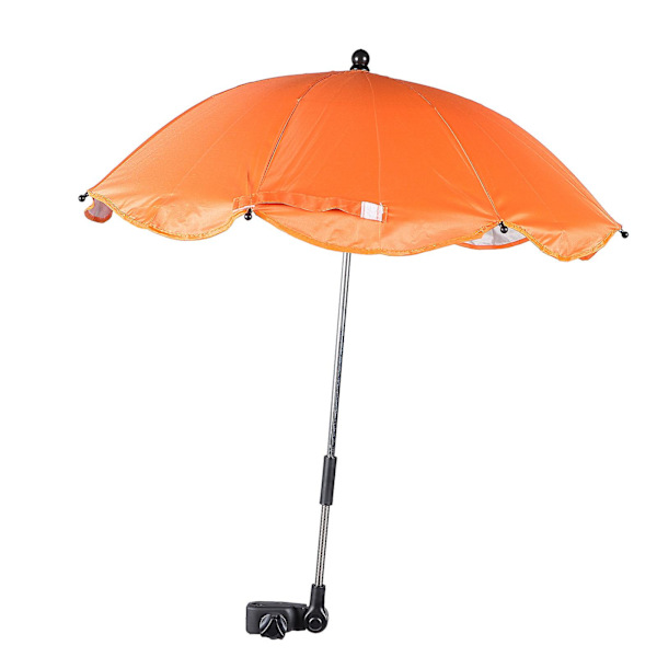 Barnvagnsparasoll med klämma UV-skydd Barnvagnsparasoll Solskydd Orange 78x66cm Orange 78x66cm