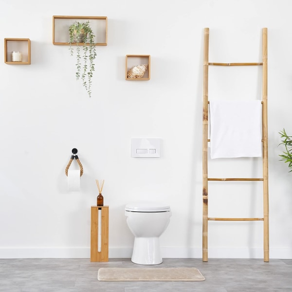 Toiletpapirholder - Toiletpapirholder til vægmontering - Nautisk reb-vævholder til badeværelsestilbehør - Rustik toiletpapir