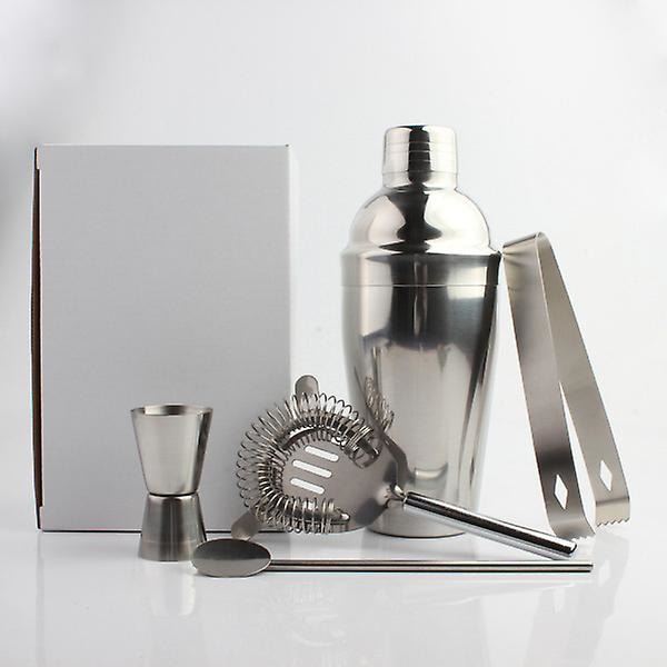 5 stk. Rustfrit Stål 550ml Cocktail Shaker Professionelle Bartender Værktøjer Drikke Mixer Sæt Til Bar RestaurantSølvM Silver M