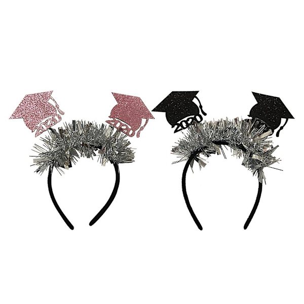2 stk Mini Doktorhatt Design Hår Ikke-vevd Stoff Hodebånd Glitter Doktor Hodeplagg  Graduation 2pcs