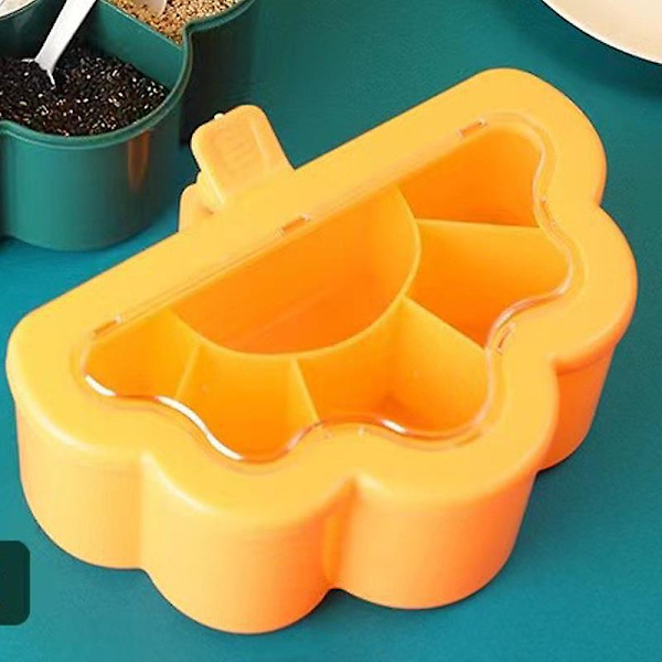 6 rum Plastik Krydderibeholdere med Klart Låg Håndtag Krydderiglas Beholder