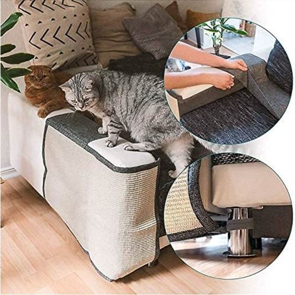 Kattklösmatta Soffa Armstödsskydd Klösstolpe för Sisal Kattklor Armstödsskydd - Vänster Sida 60x50cm