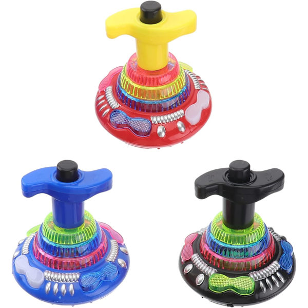 Set med 3 Ljusupplysta Snurrande Toppar för Barn, UFO Snurrande Leksaker med Blinkande LED-Ljus, Roliga Födelsedagspresenter, Pojkar Flickor Födelsedagspresenter