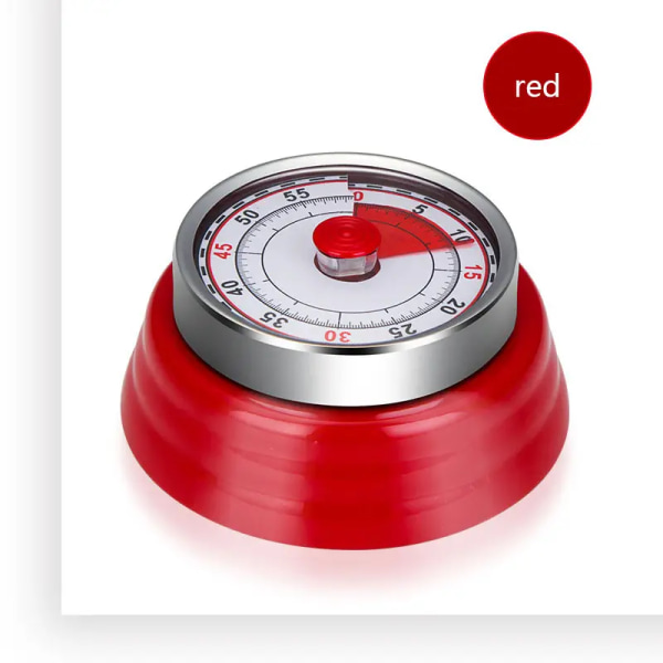 Magnetisk retro kjøkken, klassisk mekanisk koketimer (rød),