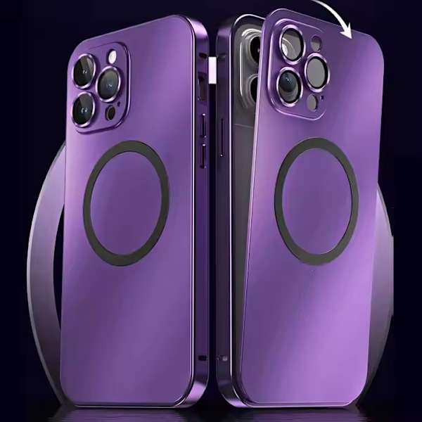 RY/Telefontilbehør Frostet Kamerabeskyttelse Stærkt Magnetisk Mobiltelefon Cover til iPhone s 15 16 Pro Max Dark Grey For iPhone12 pro