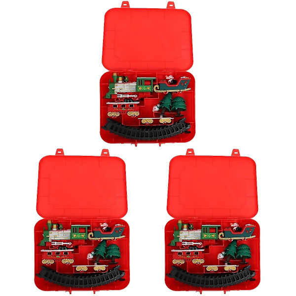 3 Sett Kreative Juletog Leke Elektrisk Jernbanevogn Elektrisk Tog Leke 3 Sett 26X20.5CM 3 Sets 26X20.5CM