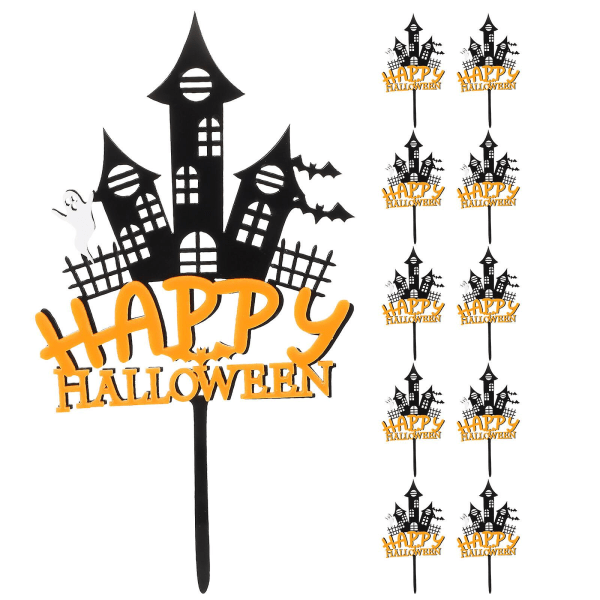 10 st Cupcake Halloween Cake Dekoration Spöke Dessert Picks Glad Halloween Kakor Toppar 16.7X9CM 16.7X9CM