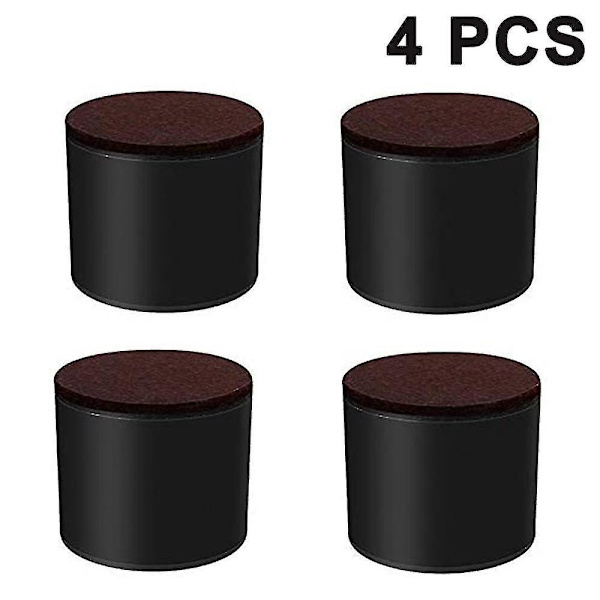4 Stycken Höjande Fötter för Bord för Hemvård Halkfria Benskydd Svart Black